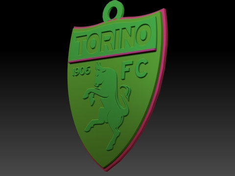Italy Serie A Torino Keychain shield color printable and renderable Modèles 3D en vedette