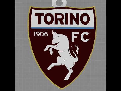 Italy Serie A Torino Keychain shield color printable and renderable Modèles 3D en vedette