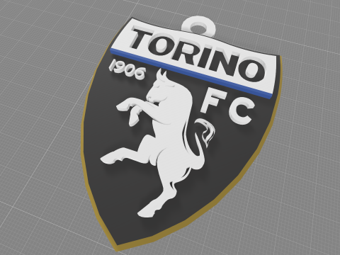 Italy Serie A Torino Keychain shield color printable and renderable Modèles 3D en vedette