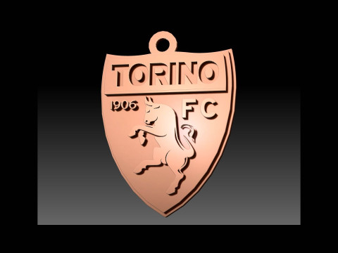 Italy Serie A Torino Keychain shield color printable and renderable Modèles 3D en vedette