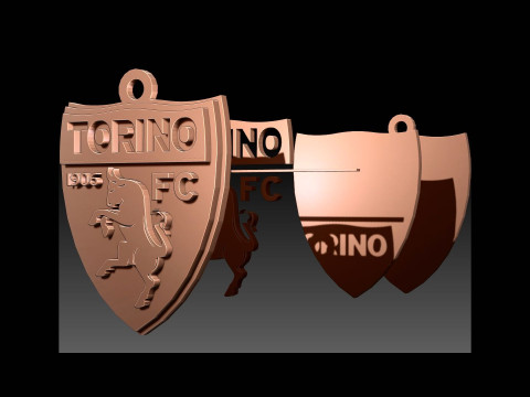 Italy Serie A Torino Keychain shield color printable and renderable Modèles 3D en vedette