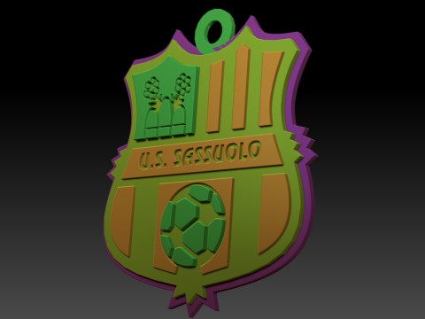 Italy Serie A Sassuolo Keychain shield color printable and renderable Modello di stampa 3D