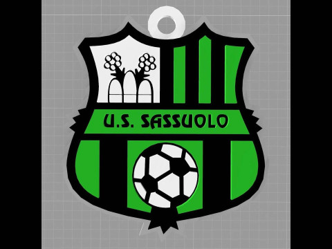 Italy Serie A Sassuolo Keychain shield color printable and renderable Modello di stampa 3D