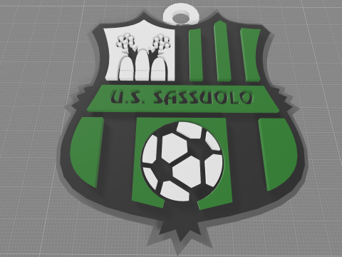 Italy Serie A Sassuolo Keychain shield color printable and renderable Modello di stampa 3D