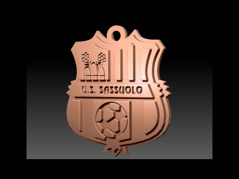 Italy Serie A Sassuolo Keychain shield color printable and renderable Modello di stampa 3D