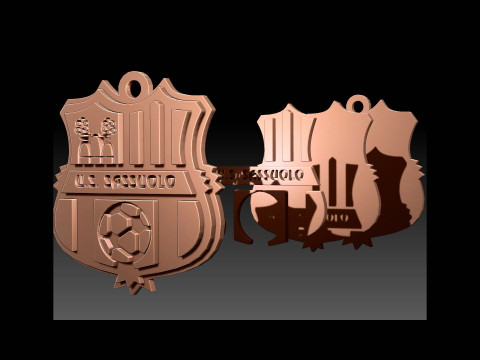 Italy Serie A Sassuolo Keychain shield color printable and renderable Modello di stampa 3D
