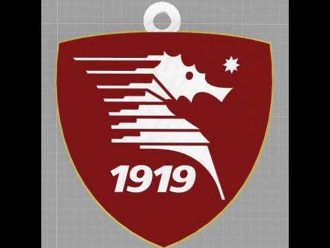 Italy Serie A Salernitana Keychain shield color printable and renderable 3D Print Model