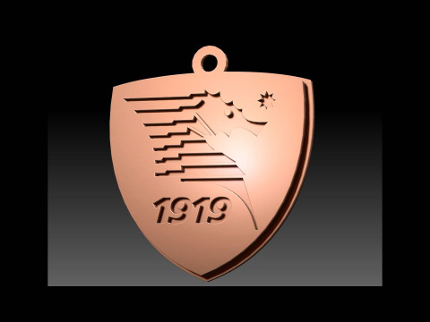 Italy Serie A Salernitana Keychain shield color printable and renderable 3D 프린트 모델