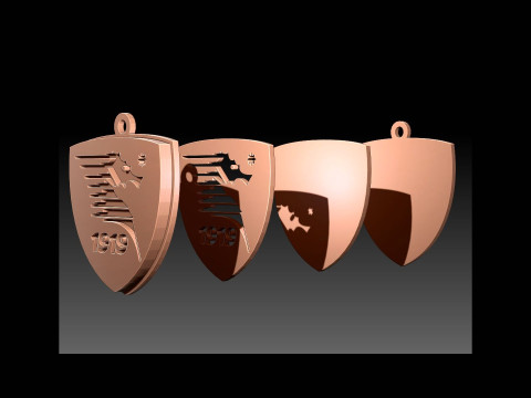 Italy Serie A Salernitana Keychain shield color printable and renderable 3D 프린트 모델
