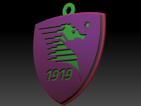 Italy Serie A Salernitana Keychain shield color printable and renderable 3D 프린트 모델