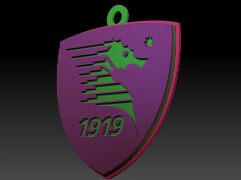 Italy Serie A Salernitana Keychain shield color printable and renderable 3D Print Model