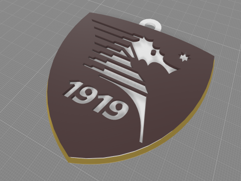 Italy Serie A Salernitana Keychain shield color printable and renderable 3D 프린트 모델
