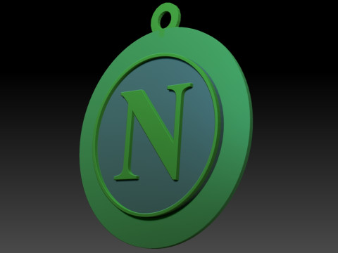 Italy Serie A Napoli Keychain shield color printable and renderable 3Dプリントモデル