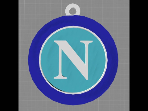 Italy Serie A Napoli Keychain shield color printable and renderable 3Dプリントモデル