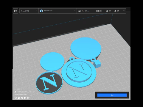 Italy Serie A Napoli Keychain shield color printable and renderable 3D Print Model