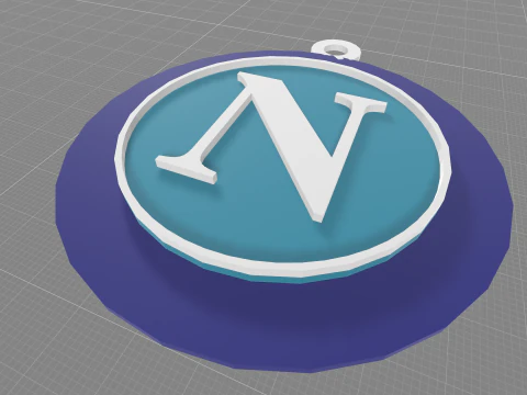 Italy Serie A Napoli Keychain shield color printable and renderable 3D Print Model