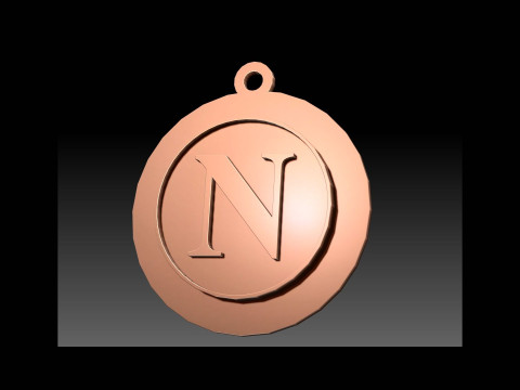 Italy Serie A Napoli Keychain shield color printable and renderable 3Dプリントモデル