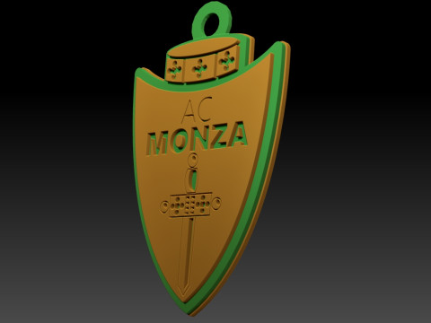 Italy Serie A Monza Keychain shield color printable and renderable Model Cetak 3D