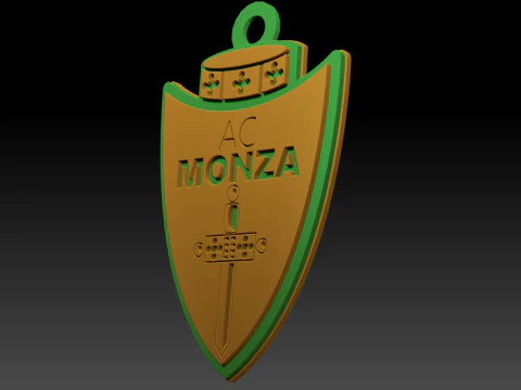 Italy Serie A Monza Keychain shield color printable and renderable 3D Print Model