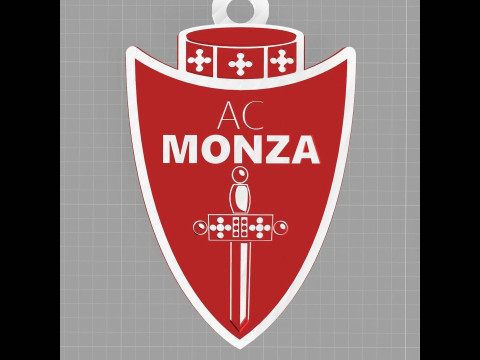 Italy Serie A Monza Keychain shield color printable and renderable Model Cetak 3D