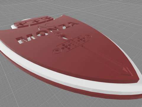 Italy Serie A Monza Keychain shield color printable and renderable 3D Print Model