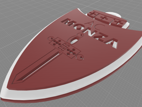 Italy Serie A Monza Keychain shield color printable and renderable Model Cetak 3D