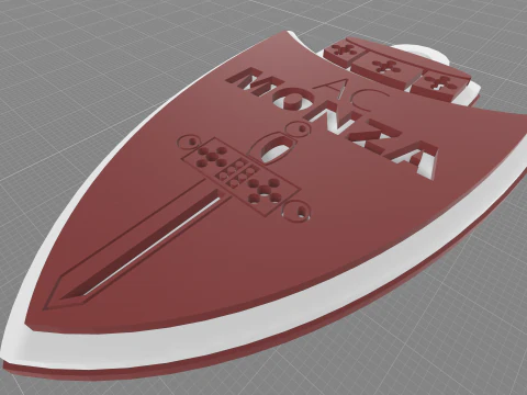 Italy Serie A Monza Keychain shield color printable and renderable 3D Print Model