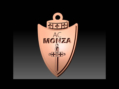 Italy Serie A Monza Keychain shield color printable and renderable Model Cetak 3D