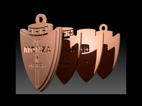 Italy Serie A Monza Keychain shield color printable and renderable Model Cetak 3D