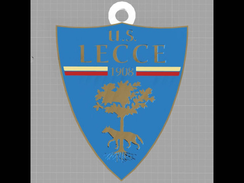 Italy Serie A Lecce Keychain shield color printable and renderable 3D Принт Модель