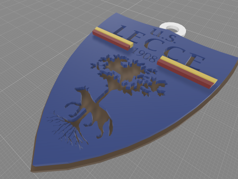 Italy Serie A Lecce Keychain shield color printable and renderable 3D Принт Модель