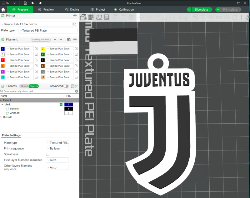 Italy Serie A Juventus Keychain shield color printable and renderable Modèles 3D en vedette .c4d .max .obj .3ds .fbx .stl .blend