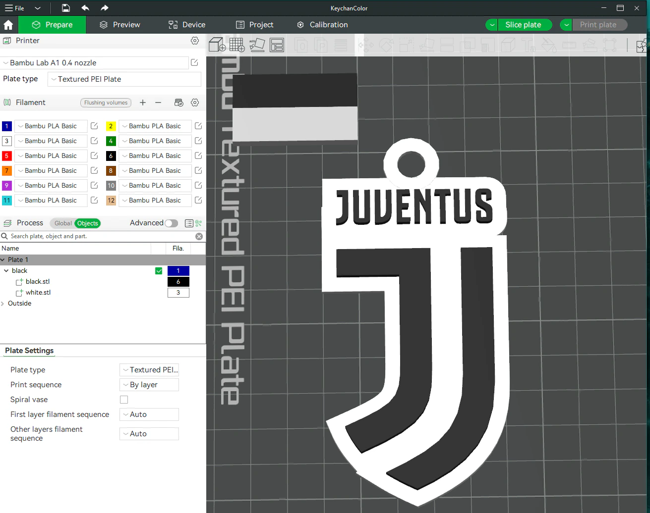 Italy Serie A Juventus Keychain shield color printable and renderable 3D Print Model .c4d .max .obj .3ds .fbx .stl .blend