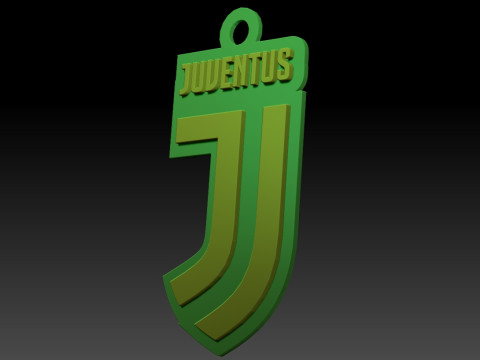 Italy Serie A Juventus Keychain shield color printable and renderable Modèles 3D en vedette