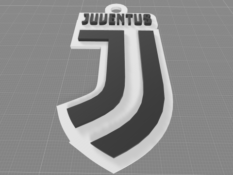 Italy Serie A Juventus Keychain shield color printable and renderable Modèles 3D en vedette