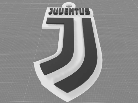 Italy Serie A Juventus Keychain shield color printable and renderable 3D Print Model