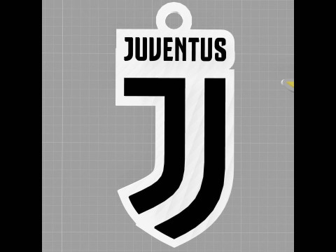 Italy Serie A Juventus Keychain shield color printable and renderable Modèles 3D en vedette