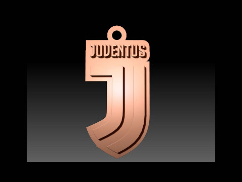 Italy Serie A Juventus Keychain shield color printable and renderable Modèles 3D en vedette