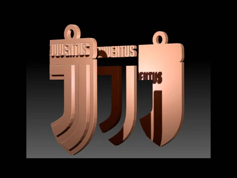 Italy Serie A Juventus Keychain shield color printable and renderable 3D Print Model