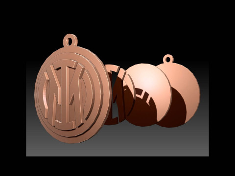 Italy Serie A Inter Keychain shield color printable and renderable 3D 프린트 모델