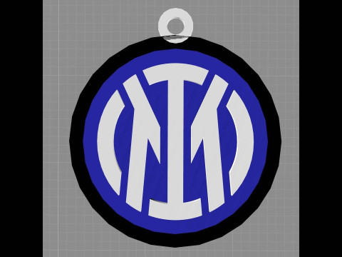 Italy Serie A Inter Keychain shield color printable and renderable 3D 프린트 모델