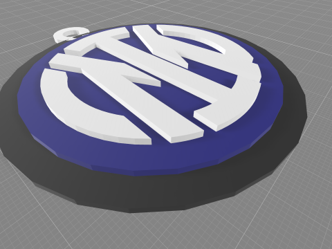 Italy Serie A Inter Keychain shield color printable and renderable 3D 프린트 모델