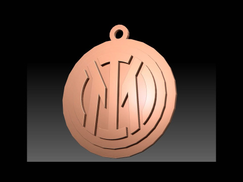 Italy Serie A Inter Keychain shield color printable and renderable 3D 프린트 모델