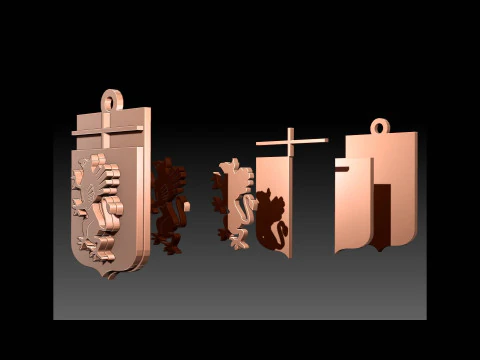Italy Serie A Genoa Keychain shield color printable and renderable 3D Print Model