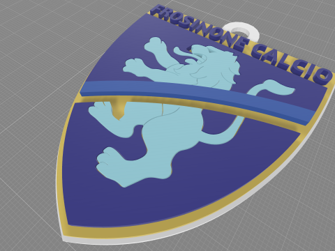 Italy Serie A Frosinone Keychain shield color printable and renderable Modèles 3D en vedette