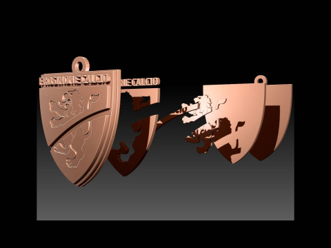 Italy Serie A Frosinone Keychain shield color printable and renderable Modèles 3D en vedette