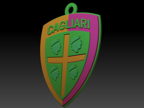 Italy Serie A Cagliari Keychain shield color printable and renderable Modelo de Impressão 3D