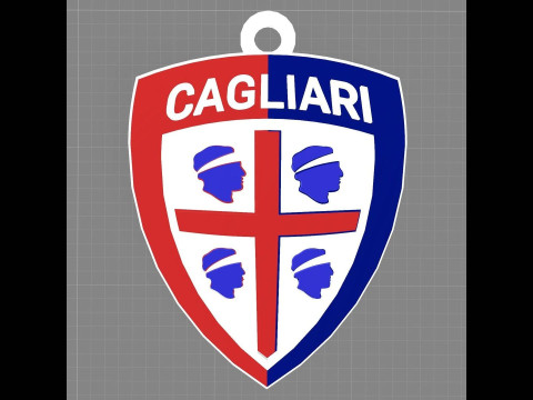 Italy Serie A Cagliari Keychain shield color printable and renderable Modelo de Impressão 3D