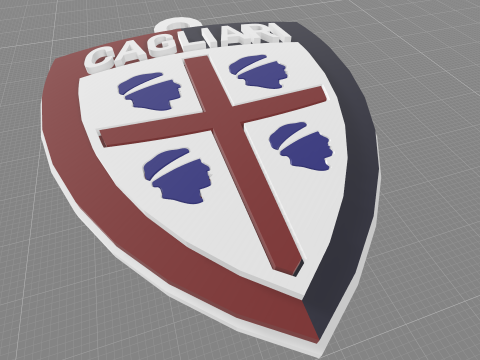 Italy Serie A Cagliari Keychain shield color printable and renderable Modelo de Impressão 3D