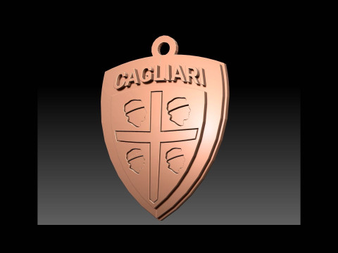 Italy Serie A Cagliari Keychain shield color printable and renderable Modelo de Impressão 3D